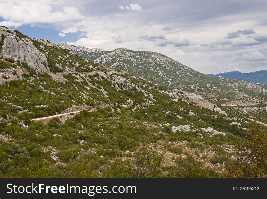 Croatian landscape in central of country.