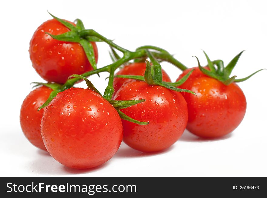 Closeup of red cherry tomatoes