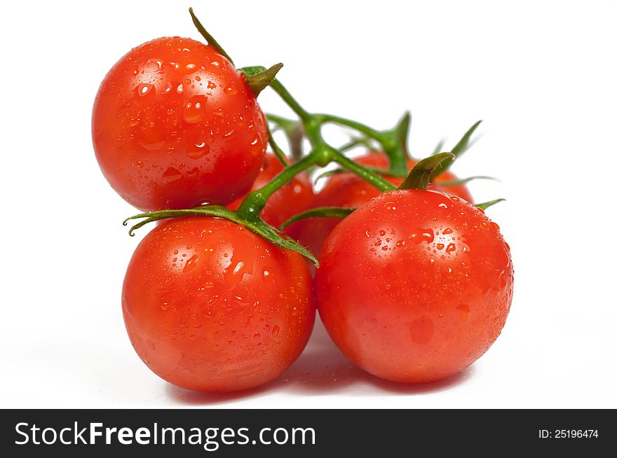Closeup of red cherry tomatoes