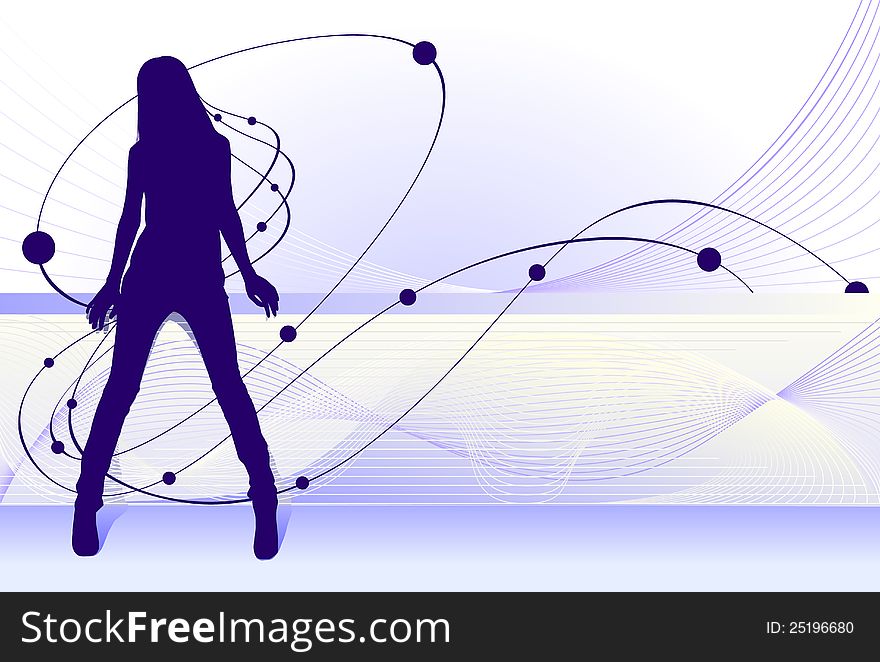 Silhouette of a sexy girl on an abstract background. Silhouette of a sexy girl on an abstract background