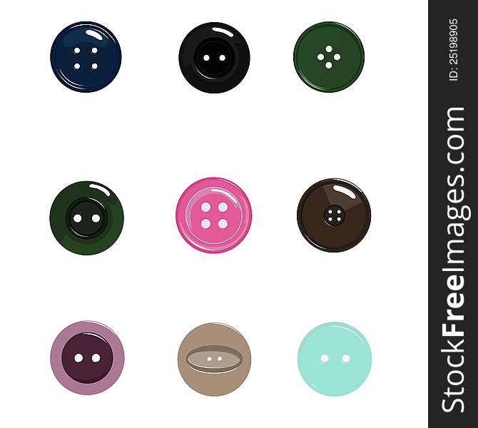 Vector clip-art wwith different buttons