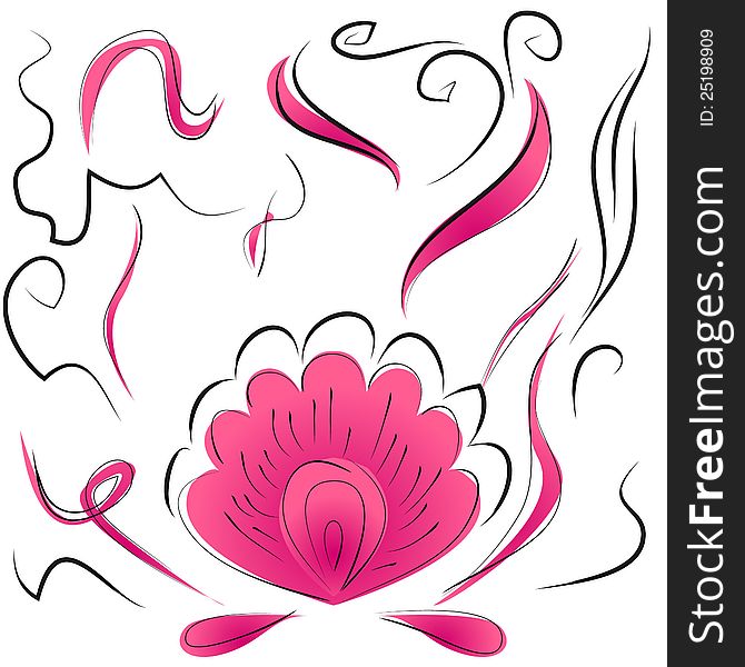 Illustration of pink abstract flower
