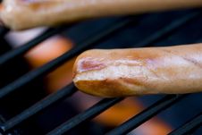 Grilling Hotdogs Royalty Free Stock Image