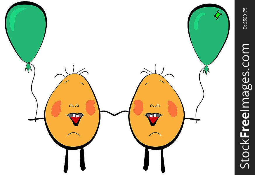 Two potatoheads(?) that looks happy. Two potatoheads(?) that looks happy