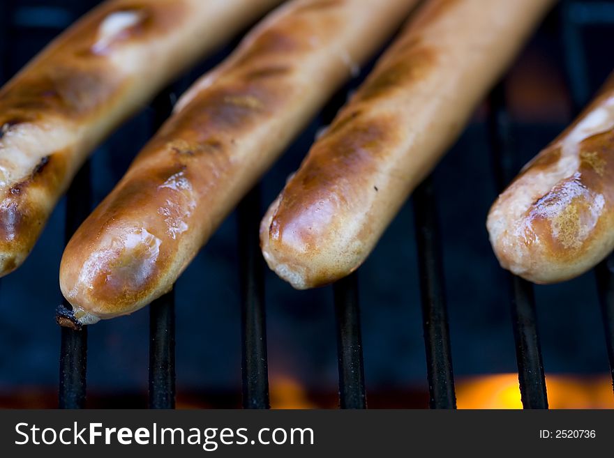 Grilling hotdogs