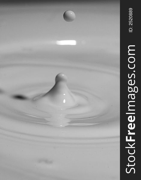 Monotone macro milk drop