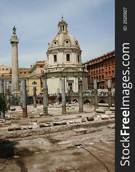 Front view of the Roman Forum. Front view of the Roman Forum