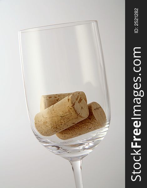 Glass with corks