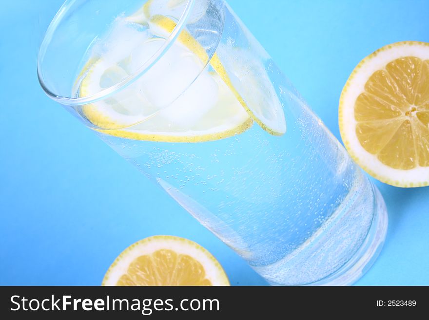 Water lemon-sparkling water,citron ang glass. Water lemon-sparkling water,citron ang glass