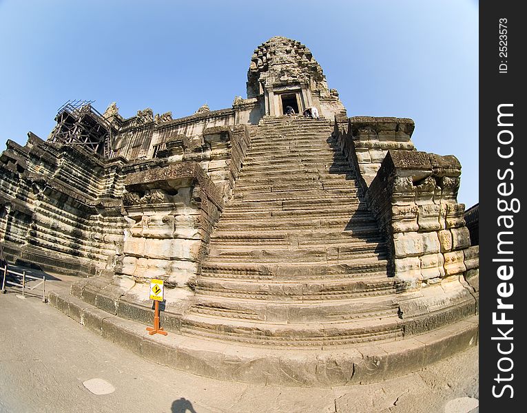 Angkor Wat temple steps, Angkor, Cambodia. Angkor Wat temple steps, Angkor, Cambodia