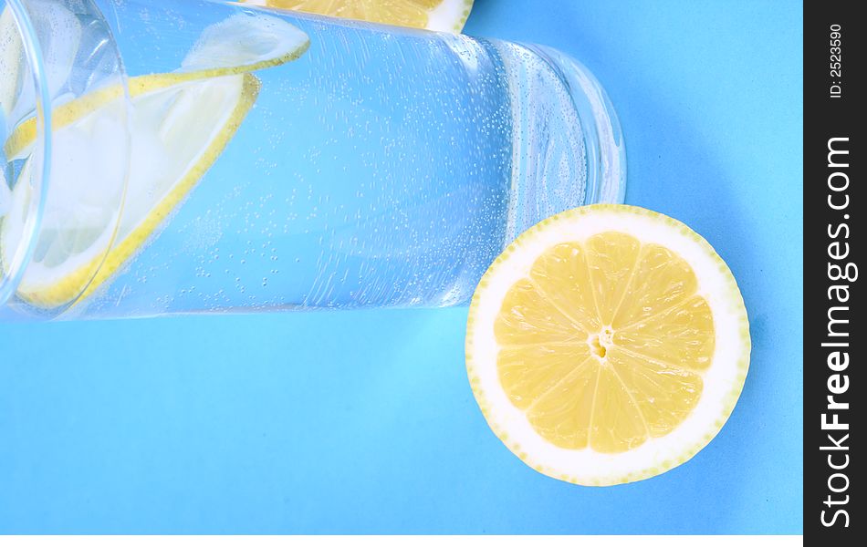 Water lemon-sparkling water,citron ang glass. Water lemon-sparkling water,citron ang glass