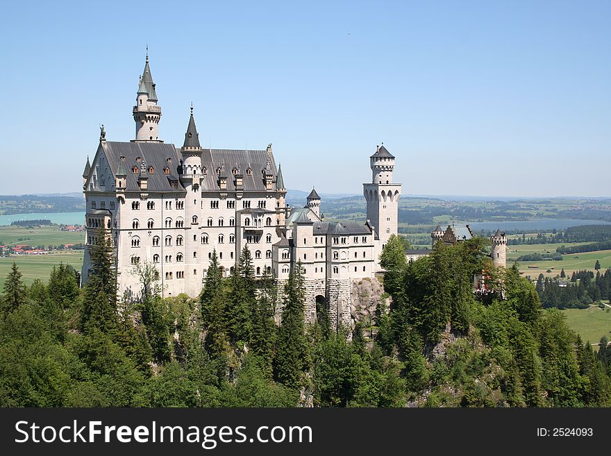 The bavarian castle of Neuschwanstein by Ludwig II