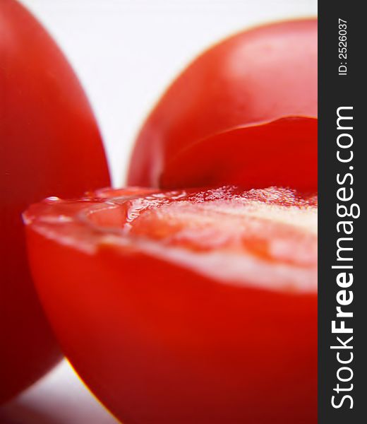 Tomatoes with the white background