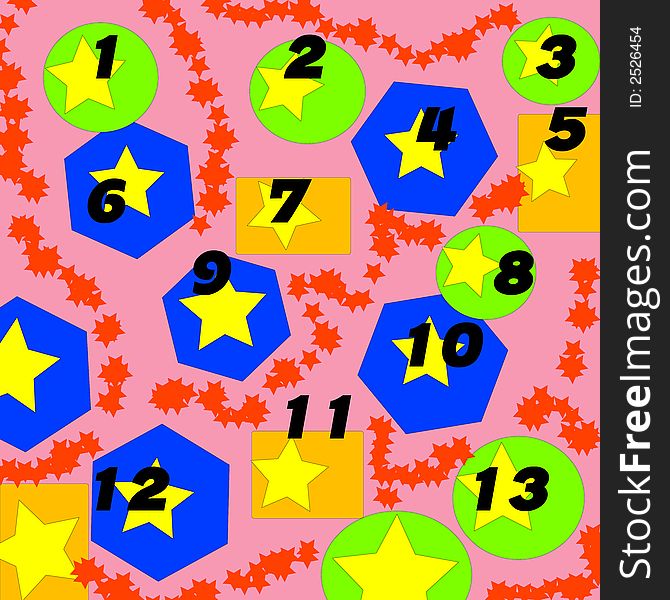 Composition of numbers colors you from one to thirteen. Composition of numbers colors you from one to thirteen