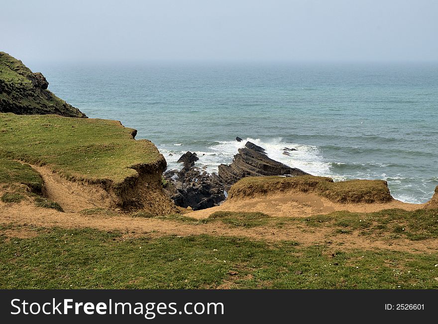 Coast of Bude in the south west of England. Coast of Bude in the south west of England