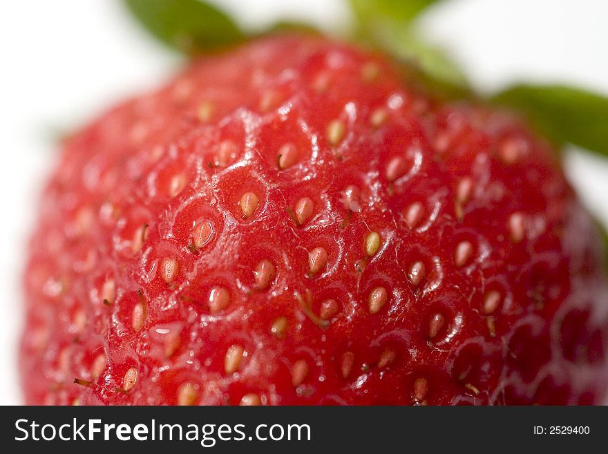 Ripe juicy strawberry close-up