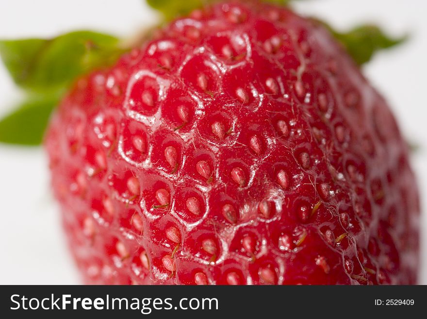 Ripe juicy strawberry close-up