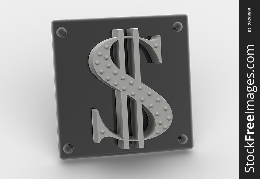 Very beautiful three-dimensional illustration. Dollar. 3d