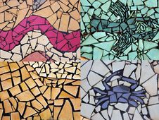 Collage Of Pieces Of Tile Mosaic Royalty Free Stock Photo
