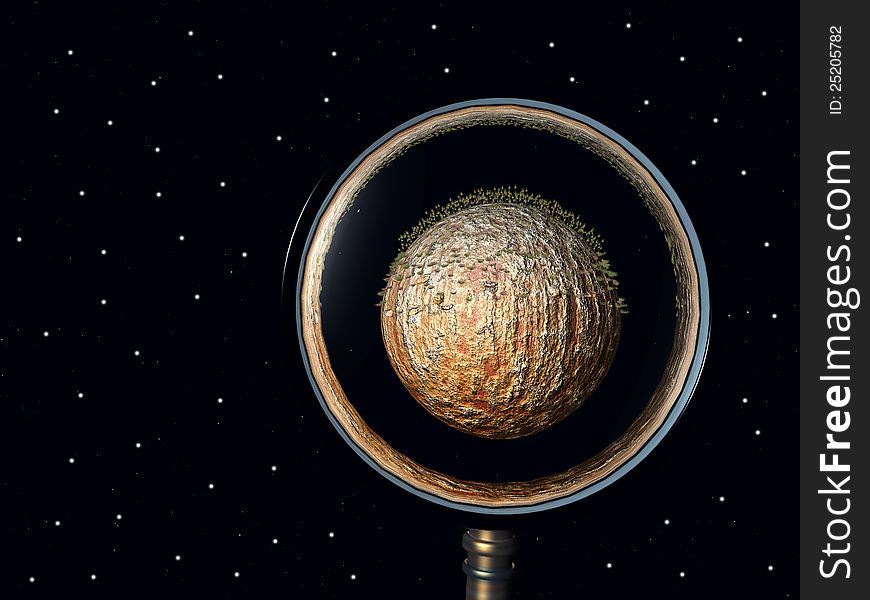 Computer generated 3D illustration with strange planet in the universe. Computer generated 3D illustration with strange planet in the universe