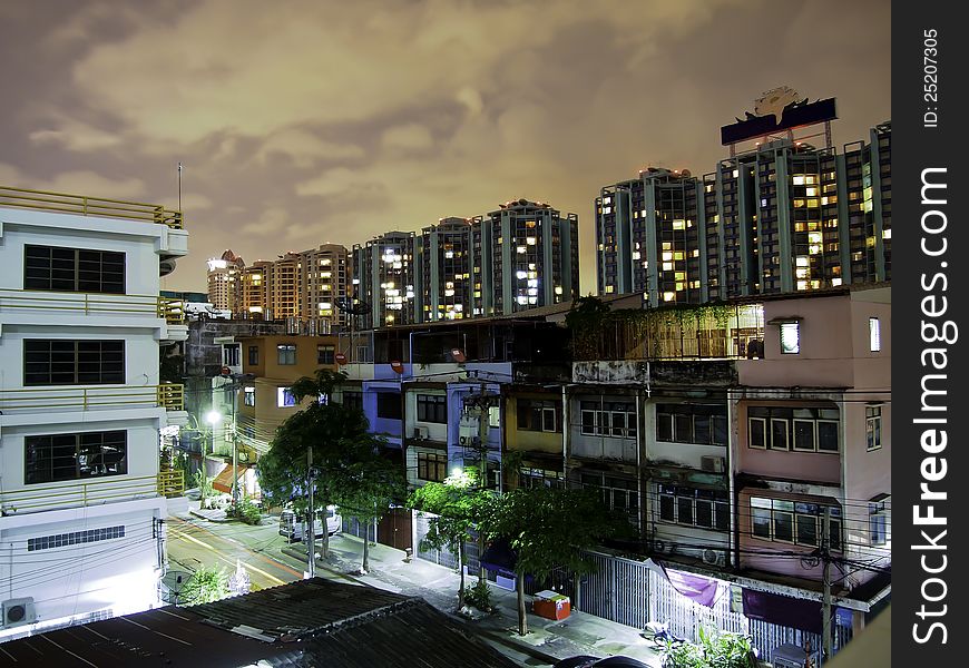 Night View of Sathorn, Bangkok, Thailand. Night View of Sathorn, Bangkok, Thailand.