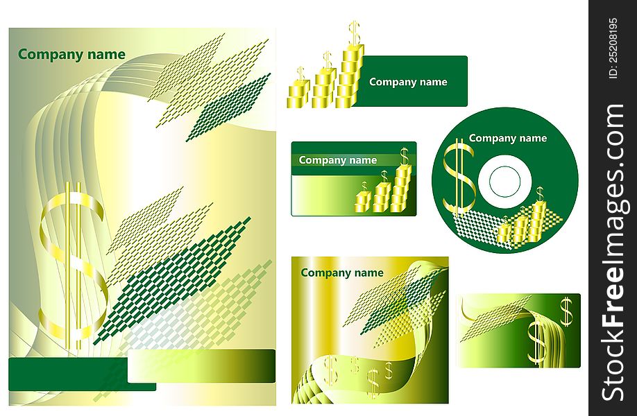 Elements of corporate branding style for your design. Vector cards