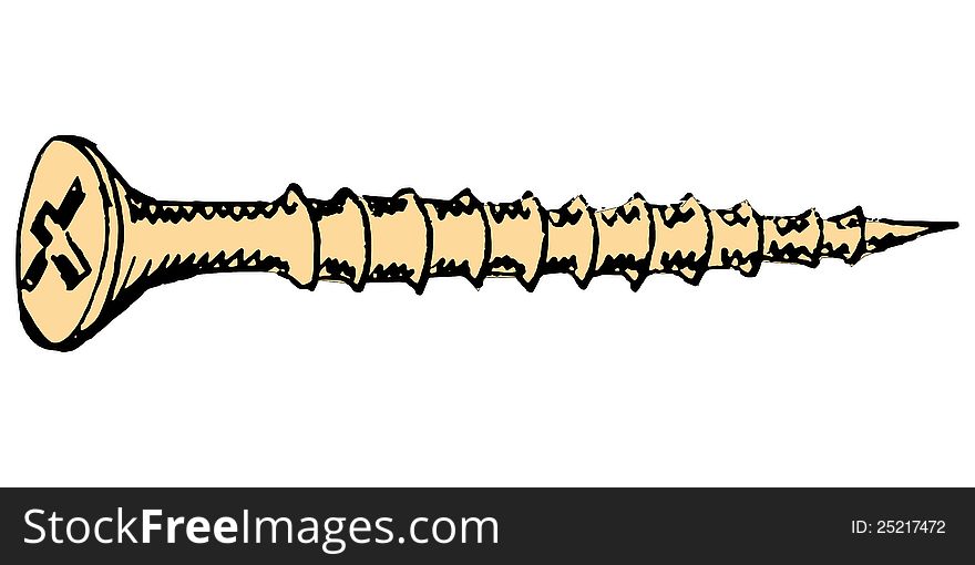 Illustration of screw on white