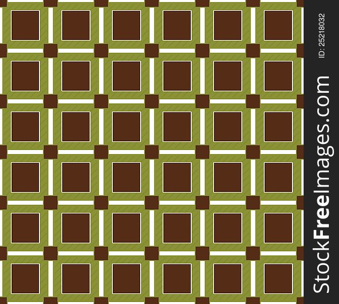Retro Green and Brown Seamless Repeating Block pattern. Retro Green and Brown Seamless Repeating Block pattern