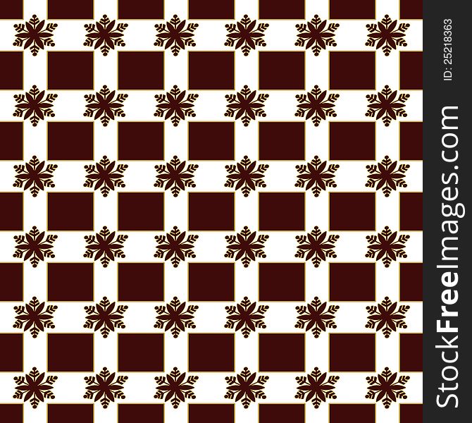 Retro Snowflake Block Seamless Repeating Pattern