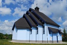 Blue Church Against Blue Sky Royalty Free Stock Photos Blue Church Against Blue Sky Royalty Free Stock Photos