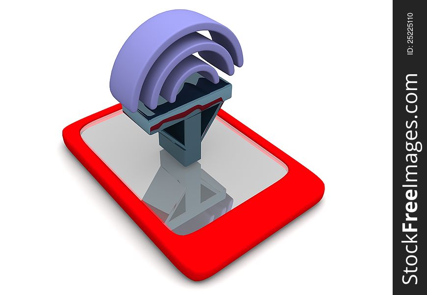 A mobile signal sign on a electronic communication device