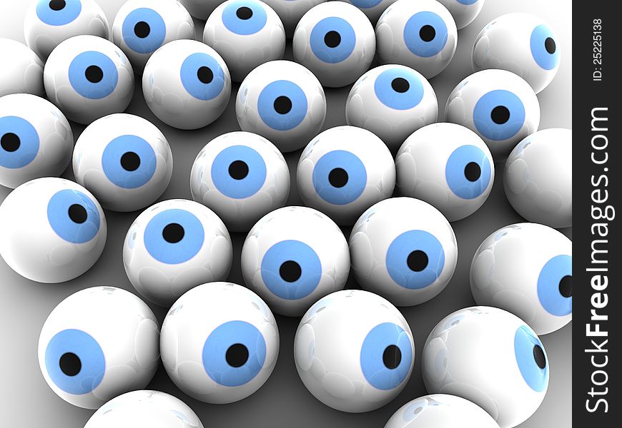 A group of blue eye balls