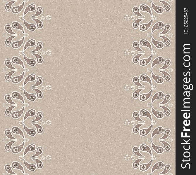 Vector vintage seamless background with beige paisley pattern