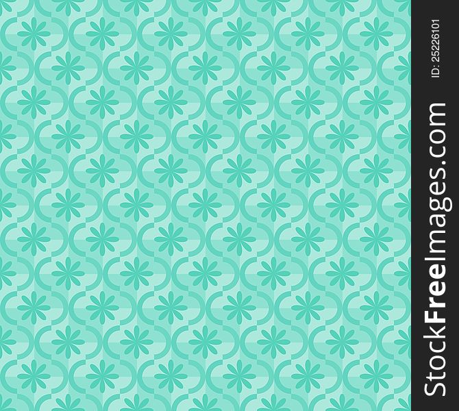 Seamless blue ornamental geometric pattern