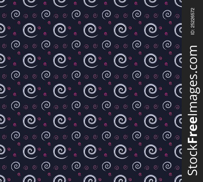 Seamless Repeating Blue, Pink White Swirl Pattern