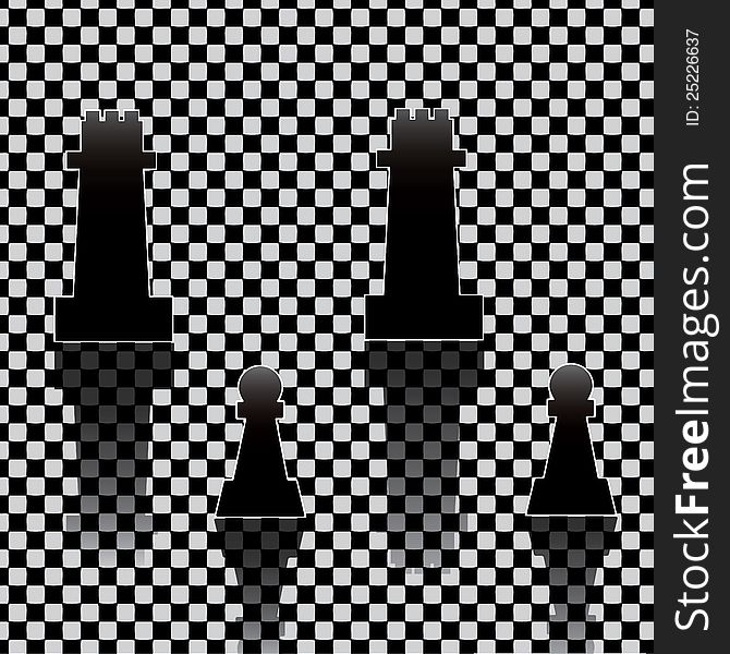 Chess Pieces On Texture