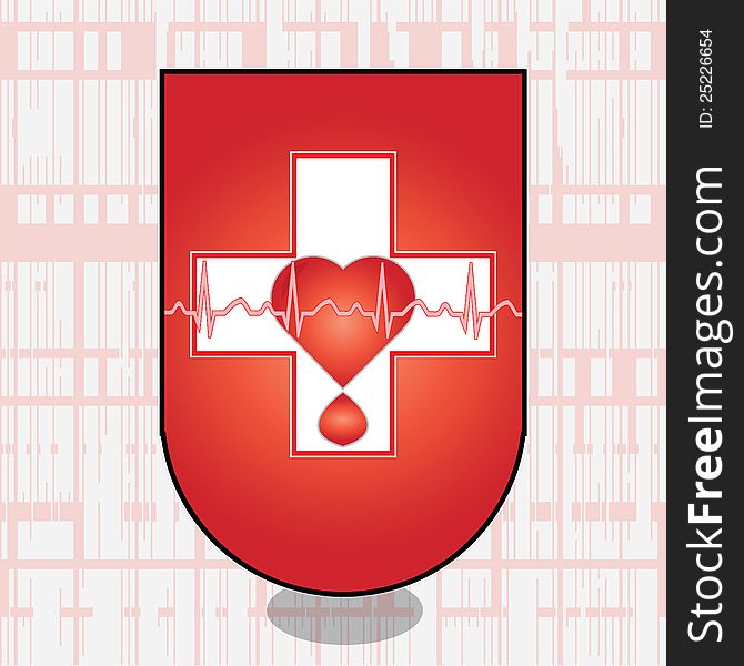 Ecg cross heart ekg blood