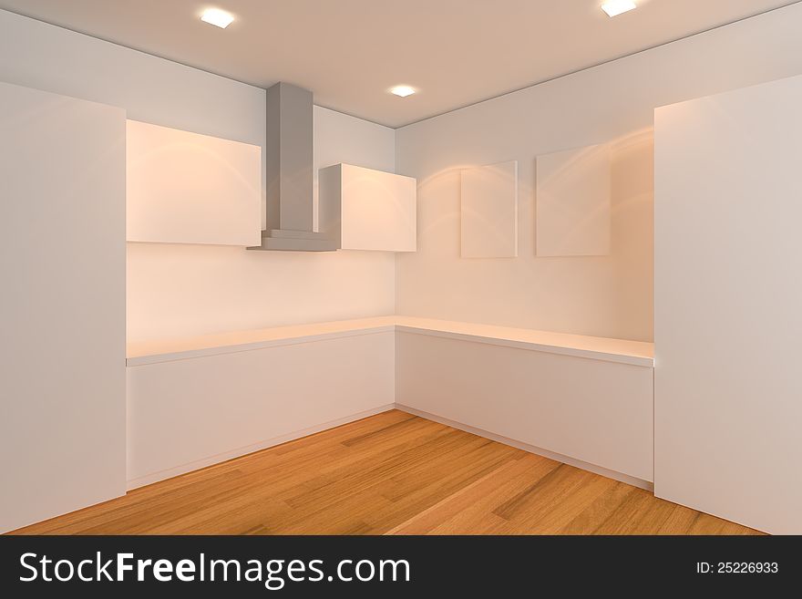 Empty interior design for kitchen room with white wall. Empty interior design for kitchen room with white wall.