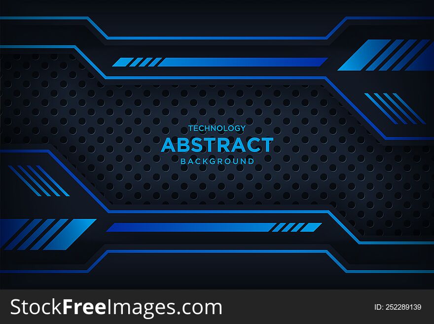 Dar grey business elegance abstract geometric  background with blue lines.