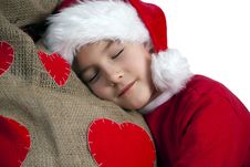 Tired Santa Boy Stock Photography Tired Santa Boy Stock Photography
