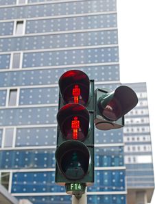 Traffic Light In Hamburg Royalty Free Stock Images