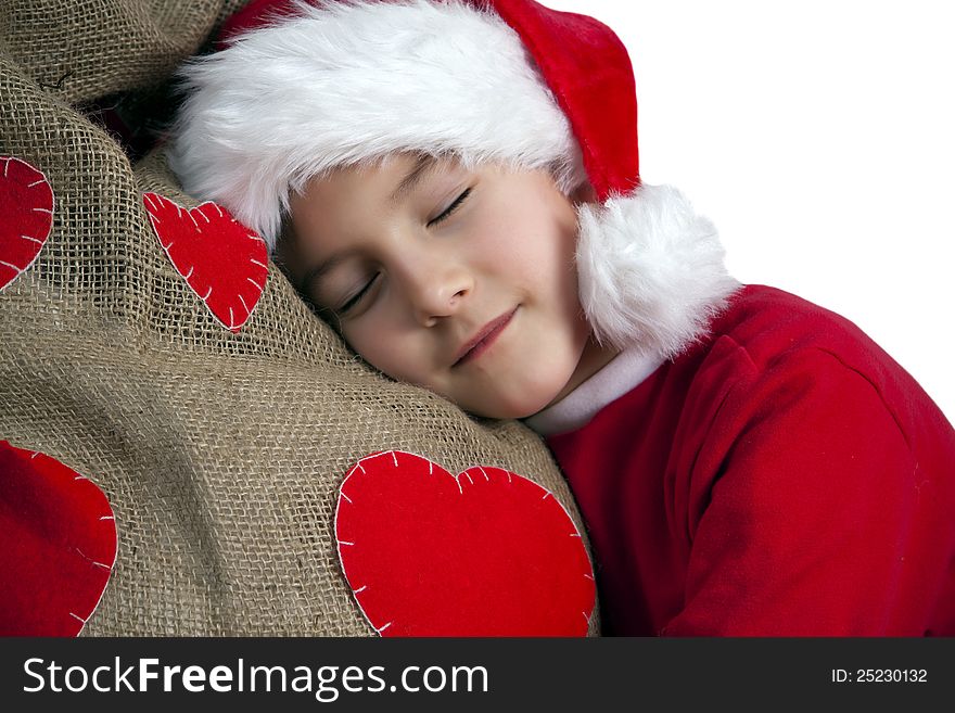 Tired Santa Boy