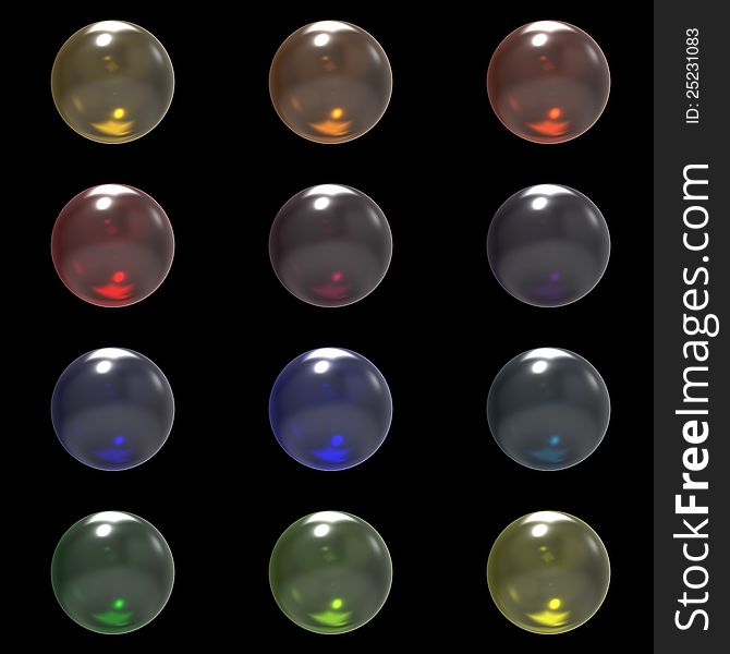 Glass Different Color Balls Group