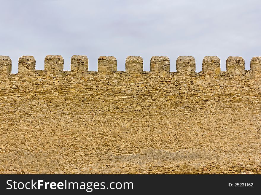 Ancient stone wall of a fortress. Ancient stone wall of a fortress.