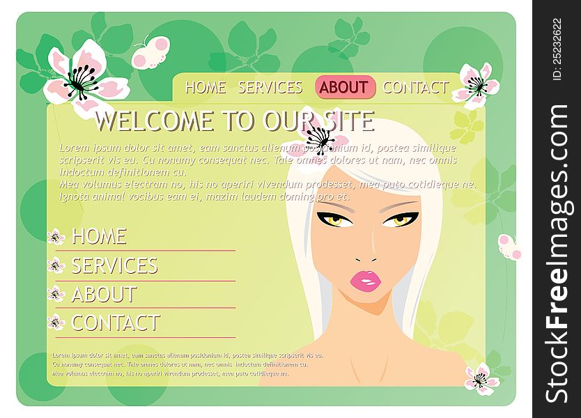 Beauty Website Template With Beautiful Girl