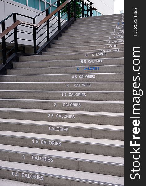 Diet and health concept, let use the stairway instead of elevator.