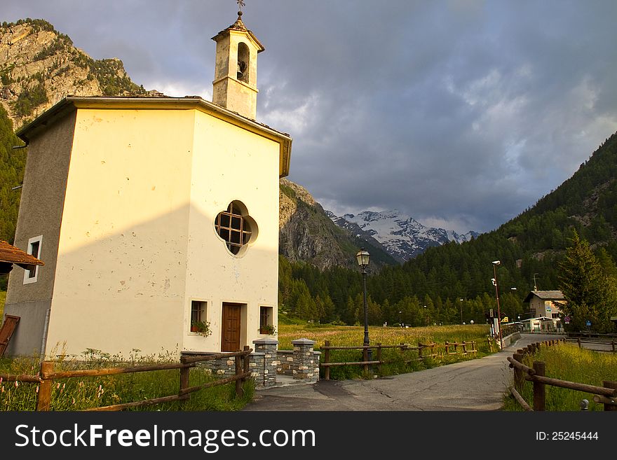Little church in aosta valley. Little church in aosta valley