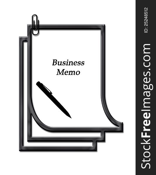 Business Memo with pen and clip