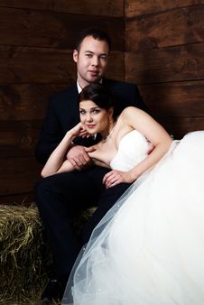 Bride Lying On Groom S Lap In Barn Stock Photo Bride Lying On Groom S Lap In Barn Stock Photo