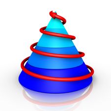 Cone Graph With Arrow Going Upwards Stock Image Cone Graph With Arrow Going Upwards Stock Image